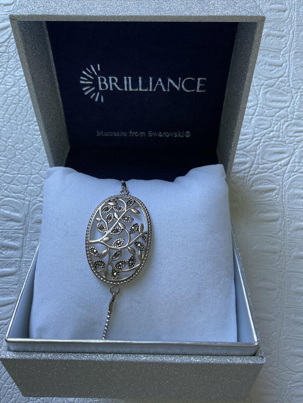 Silver Marcasite sliding bracelet